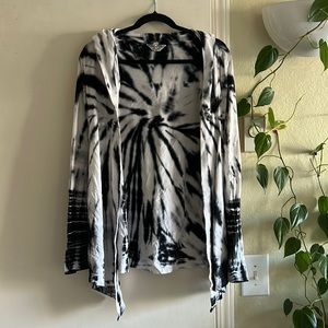 Hard Tail tie dye cardigan jacket with hood